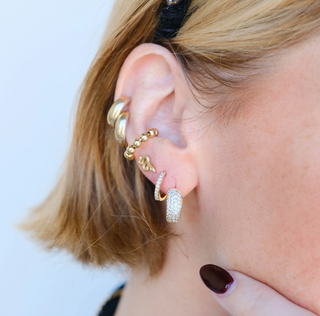 N&S-GOLD PAVE HUGGIES