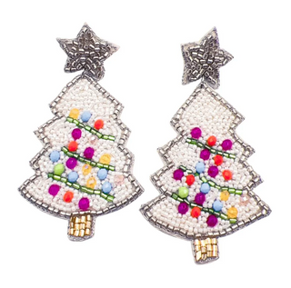 TJ- BEADED XMAS TREE EARRINGS