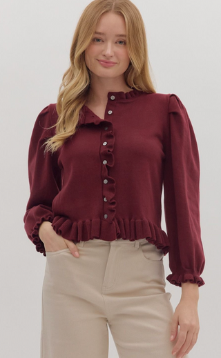 ENT-LONDYN RUFFED CARDI