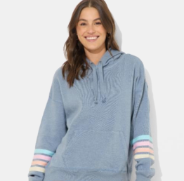 OD-DENIM STRIPED HOODIE