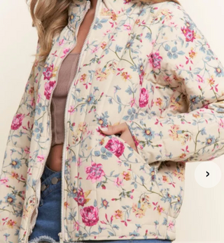 J.nna - FLORAL QUILTED JACKET