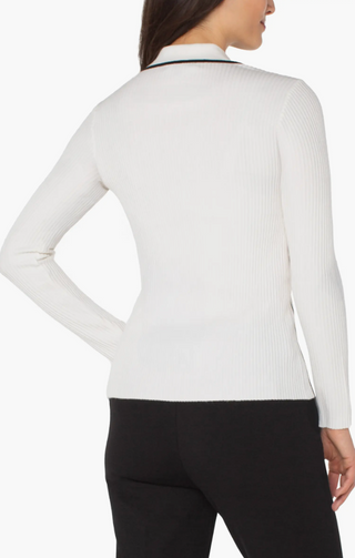 LIV-VNECK COLLARD PULLOVER