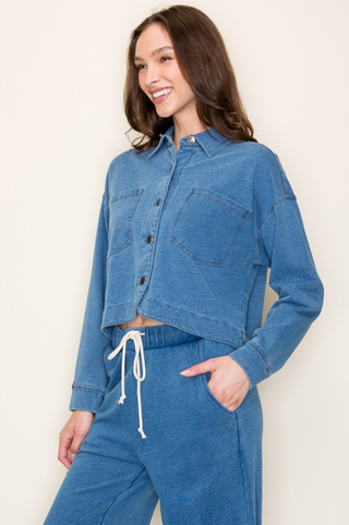 TB- DENIM BUTTON UP SET