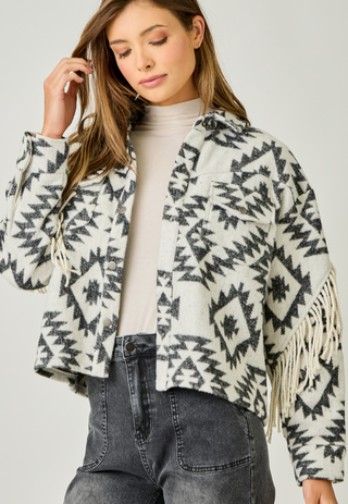 MY-AZTEC FRINGE SHACKET
