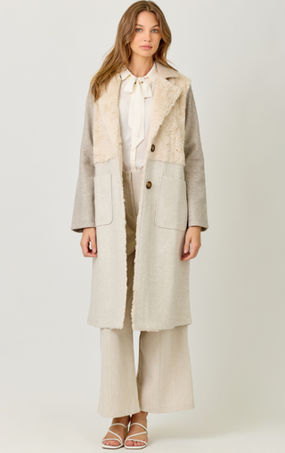 MY- COLOR BLOCK LONG COAT