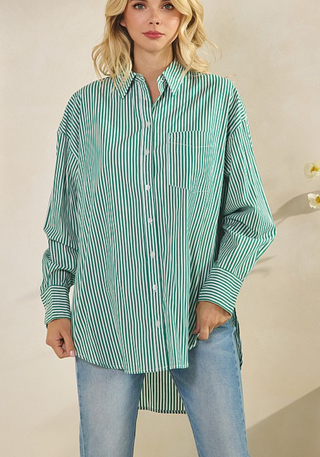 STAR DROP- GRACIE GREEN BUTTON UP