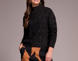 TRIBAL-PUFF SLEEVE SWEATER