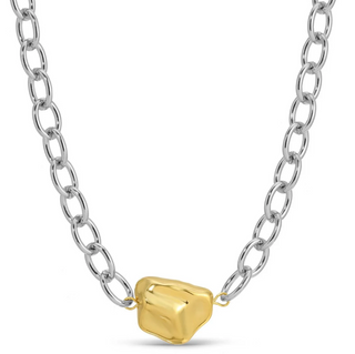 SI- TWO-TONE STATEMENT NECKLACE