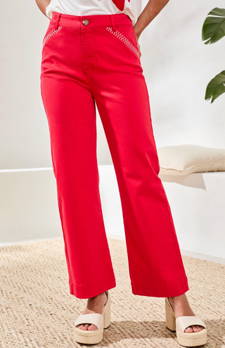 TRIBAL- ANKLE PANT W/ EMBROIDERY