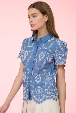 EYELETT S/S SHIRT