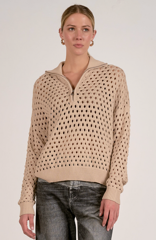 1/2 ZIP SPRING KNIT SWEATER