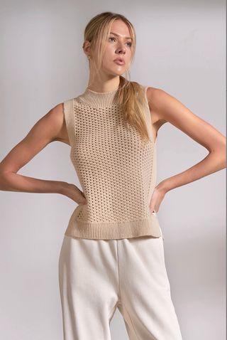 SAVVY OPEN KNIT TANK