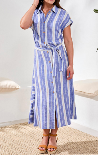 SHIRT STRIPED DRESS