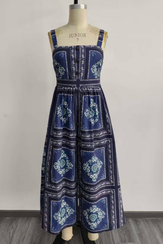 Blue patterned dress 