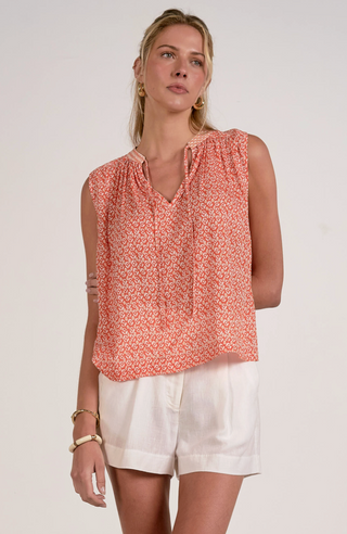 sleeveless patterned top 
