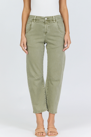 olive green jeans cropped 
