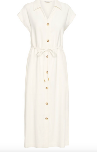 White dress with buttons 