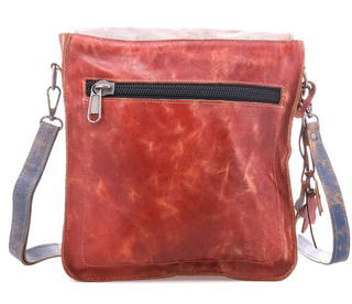 DISTRESSED GENUINE LEATHER BED|STU CROSSBODY IN AMERICANA COLORS