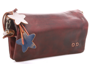 RED LEATHER CONVERTIBLE WALLET TO CROSSBODY BY BED|STU IN AMERICANA STYLE