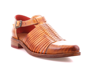 GENUINE LEATHER BOOTIE BY BED|STU, CAMEL COLOR, WITH BUCKLE 