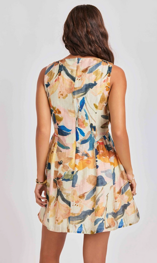 COLORFUL FLORAL MINI DRESS 