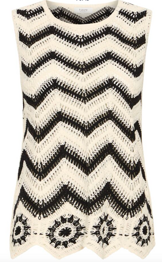 BLACK AND WHITE CROCHET TANK 