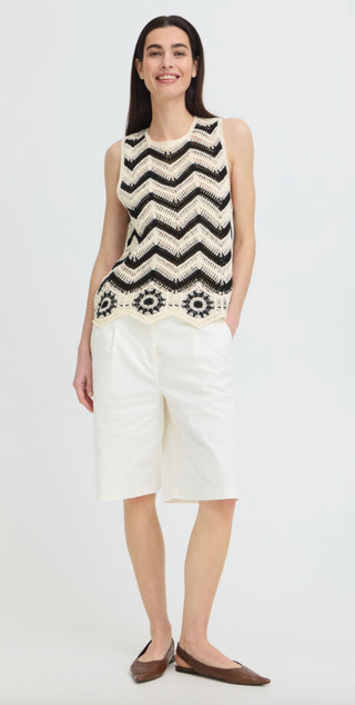 BLACK AND WHITE CROCHET TANK 