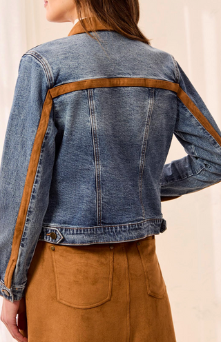 ADELINE ZIP DENIM|SUEDE JACKET