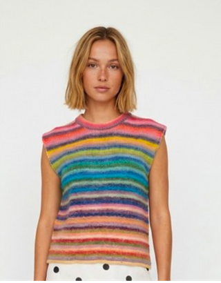 RAINBIW STRIPED SWEATER TANK