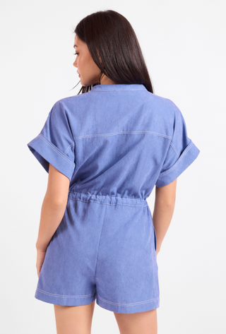 SOFTLY YOURS BLUE ROMPER