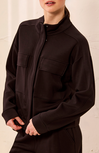 MOCK NECK BLACK JACKET