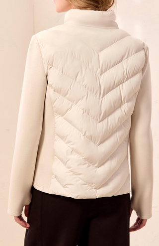 ZIP FRONT CREAM PUFFER JACKET