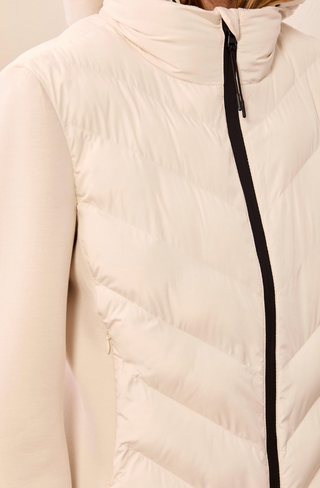 ZIP FRONT CREAM PUFFER JACKET