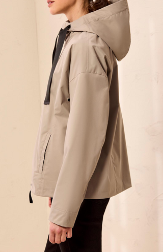 HOODED GREY RAINCOAT
