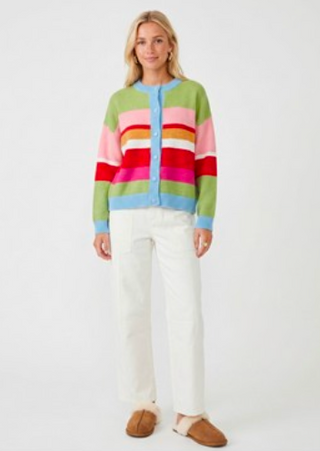 MULTICOLORED STRIPED CARDIGAN