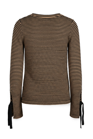 HANNAH STRIPED L/S TOP W/ TIES