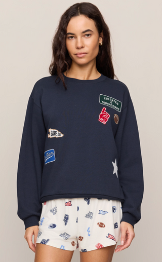 NAVY BLUE PATCH SWEATSHIRT 
