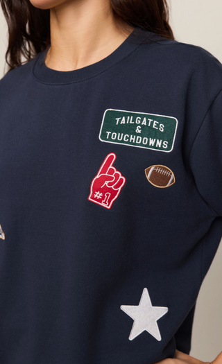 BOYFRIEND PATCH NAVY SWEATSHIRT