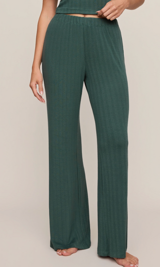 EMERALD RIBBED LOUNGE PANTS 