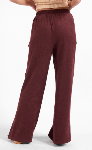 RHEA EGGPLANT BUTTON PANTS