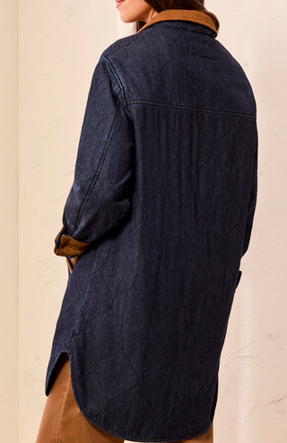QUILTED DENIM BUTTON JACKET