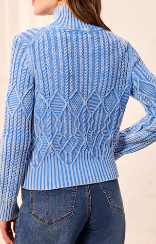 BLUE AURA MOCK NECK SWEATER