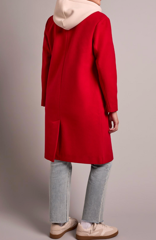RED HOODEDTRENCH COAT