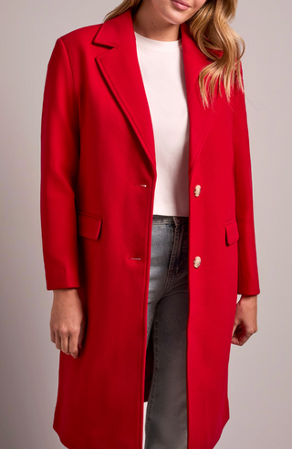 RED HOODEDTRENCH COAT