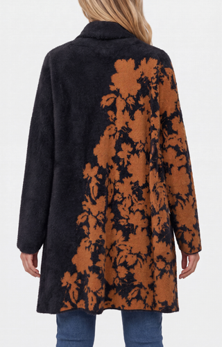 FLORAL SHAWL SWEATER COAT