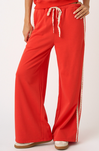 JOY LACE STRIPED SWEATPANTS