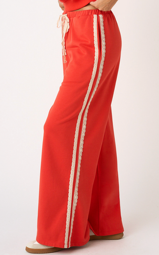 JOY LACE STRIPED SWEATPANTS