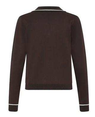 CHOCOLATE TIPPED POLO SWEATER