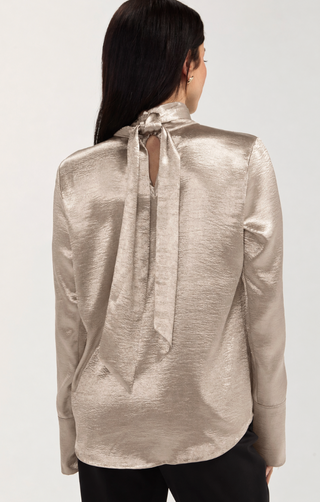BOW & GLOW TIE BLOUSE