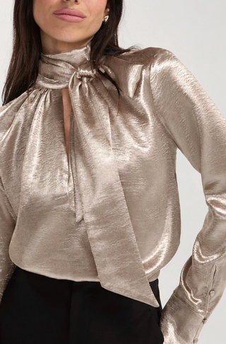 BOW & GLOW TIE BLOUSE